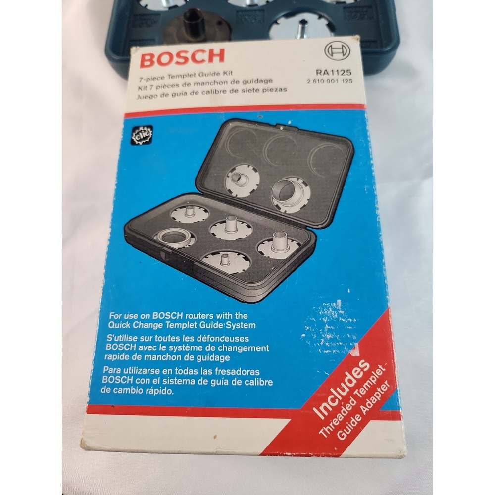 Bosch Router Template Guide Set 7 Pc #RA1125 w/Case